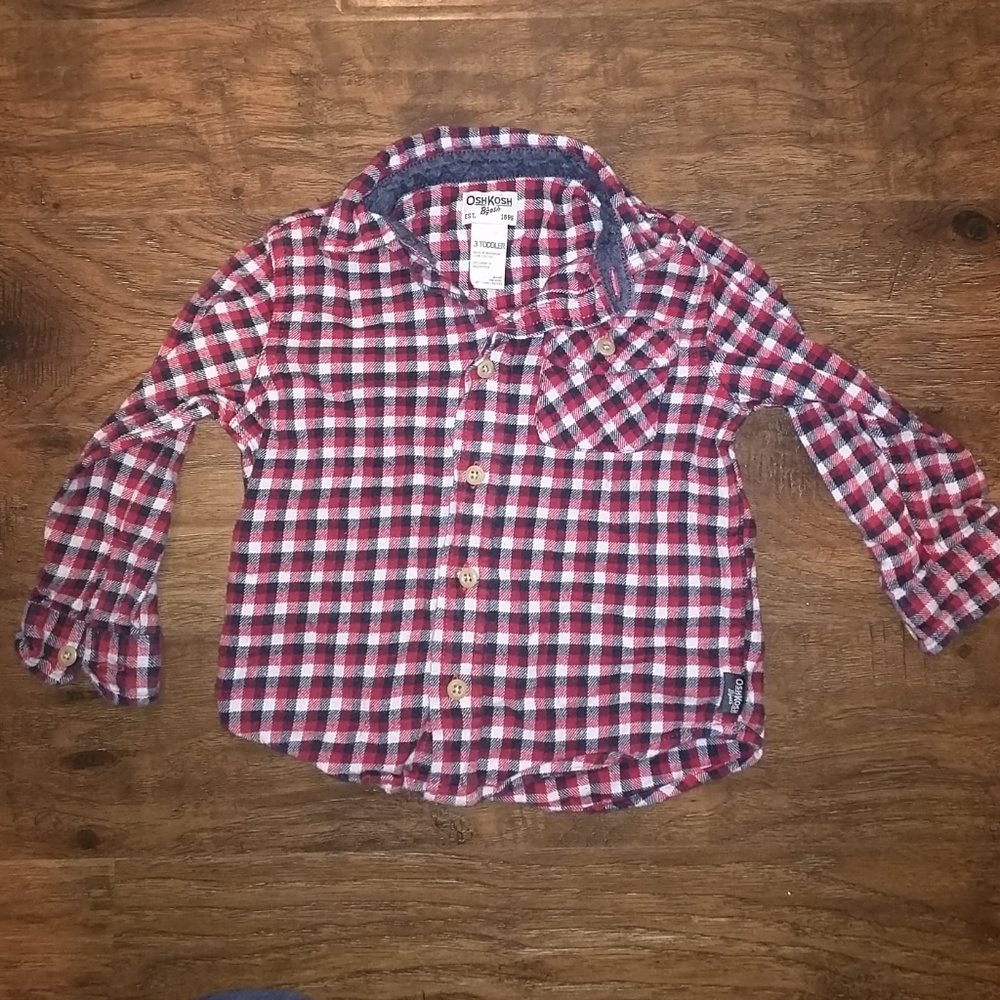 OshKosh Bgosh boys plaid fleece button down